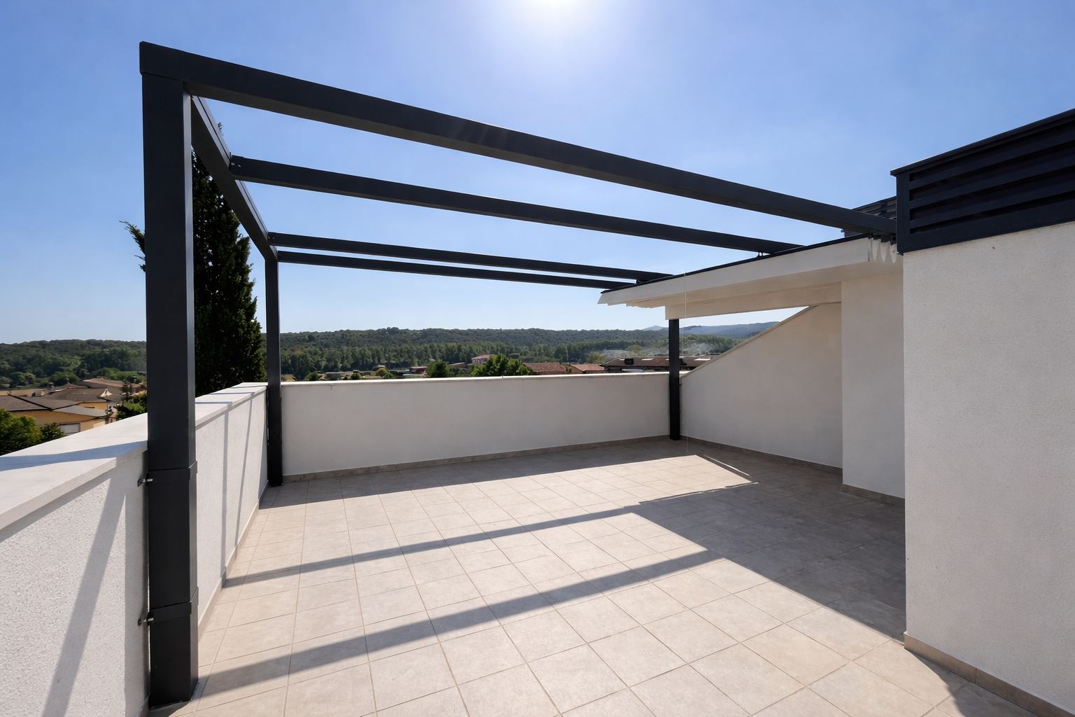 Instalación pérgola toldo corredero